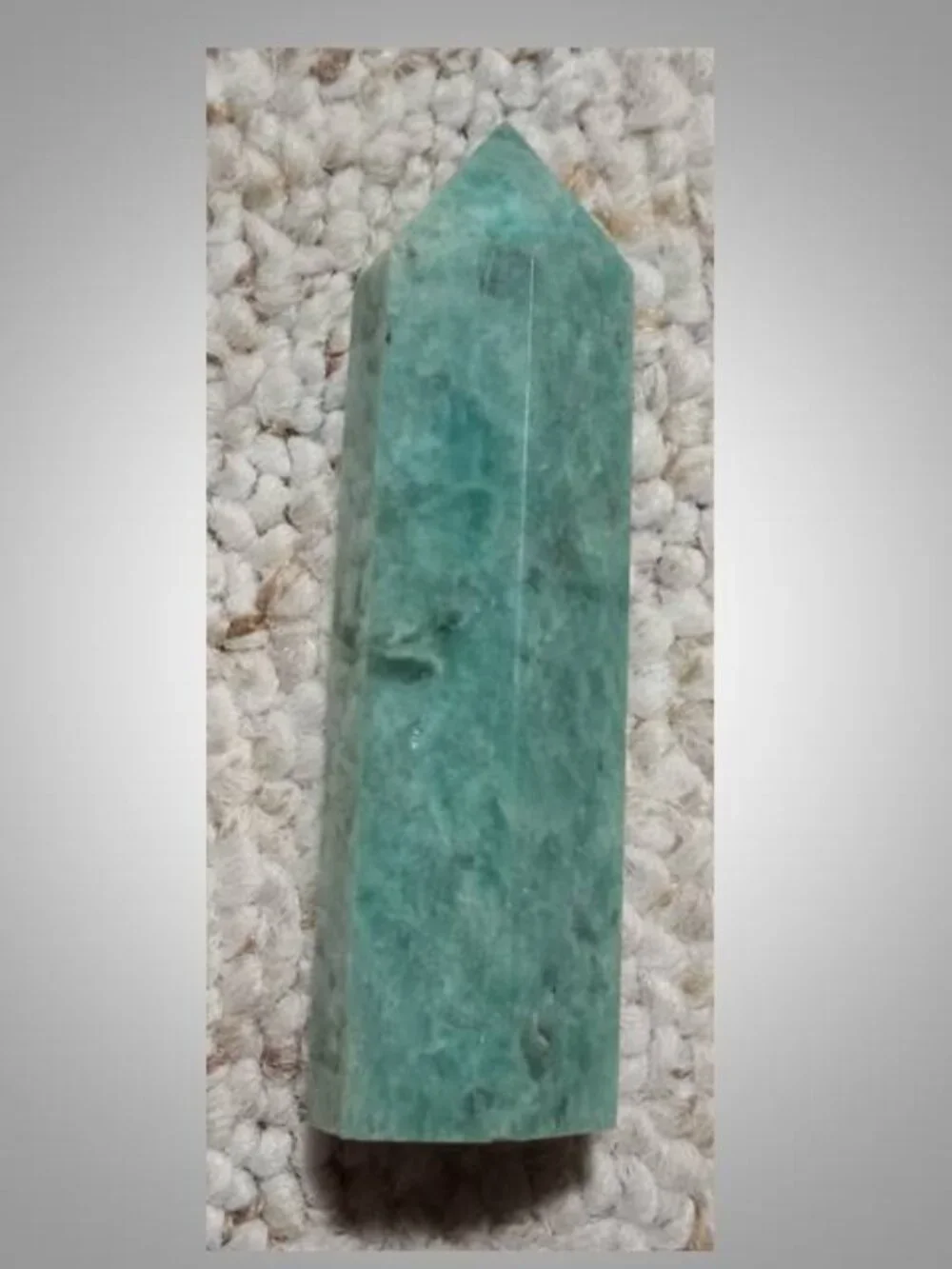 Amazonite with Smoky Quartz  stone rock crystal Tower 01
